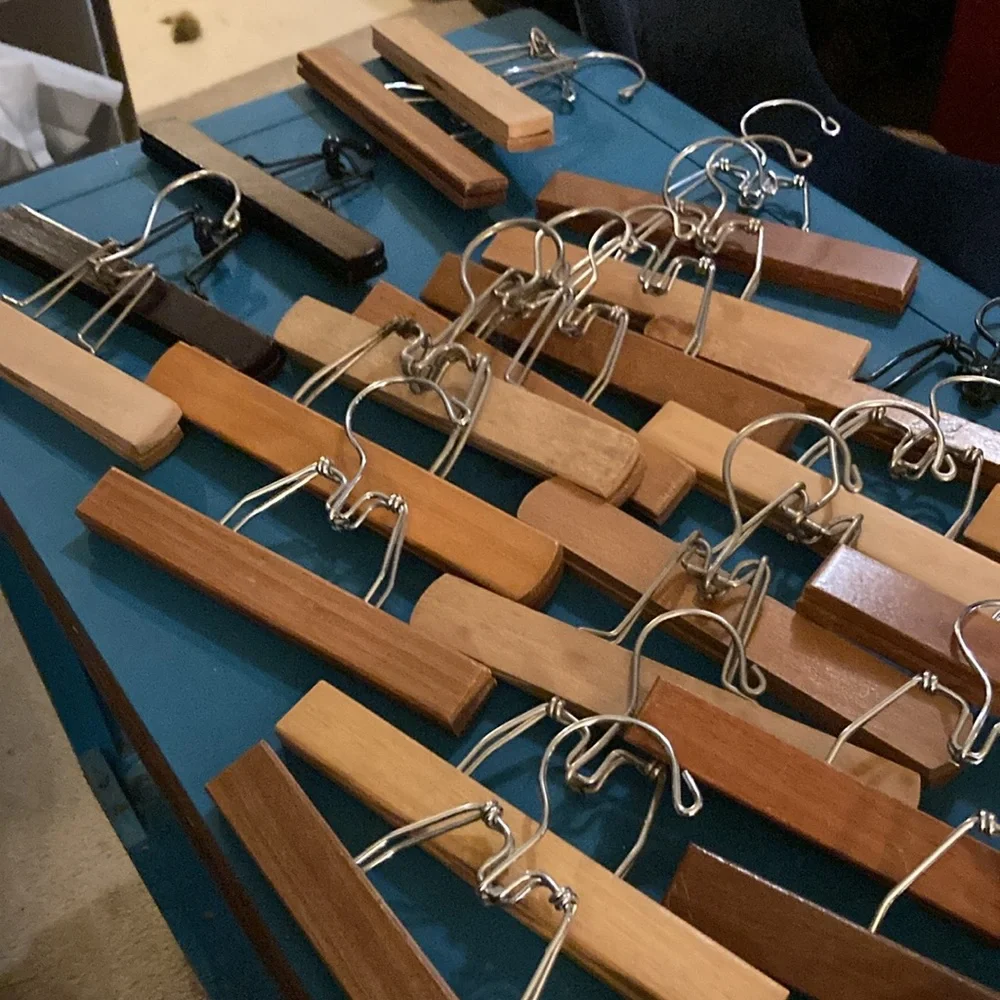 Wooden Pant hangers vintage and contemporary skirt hangers